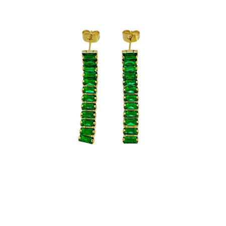 earrings steel hooks gold strass green2